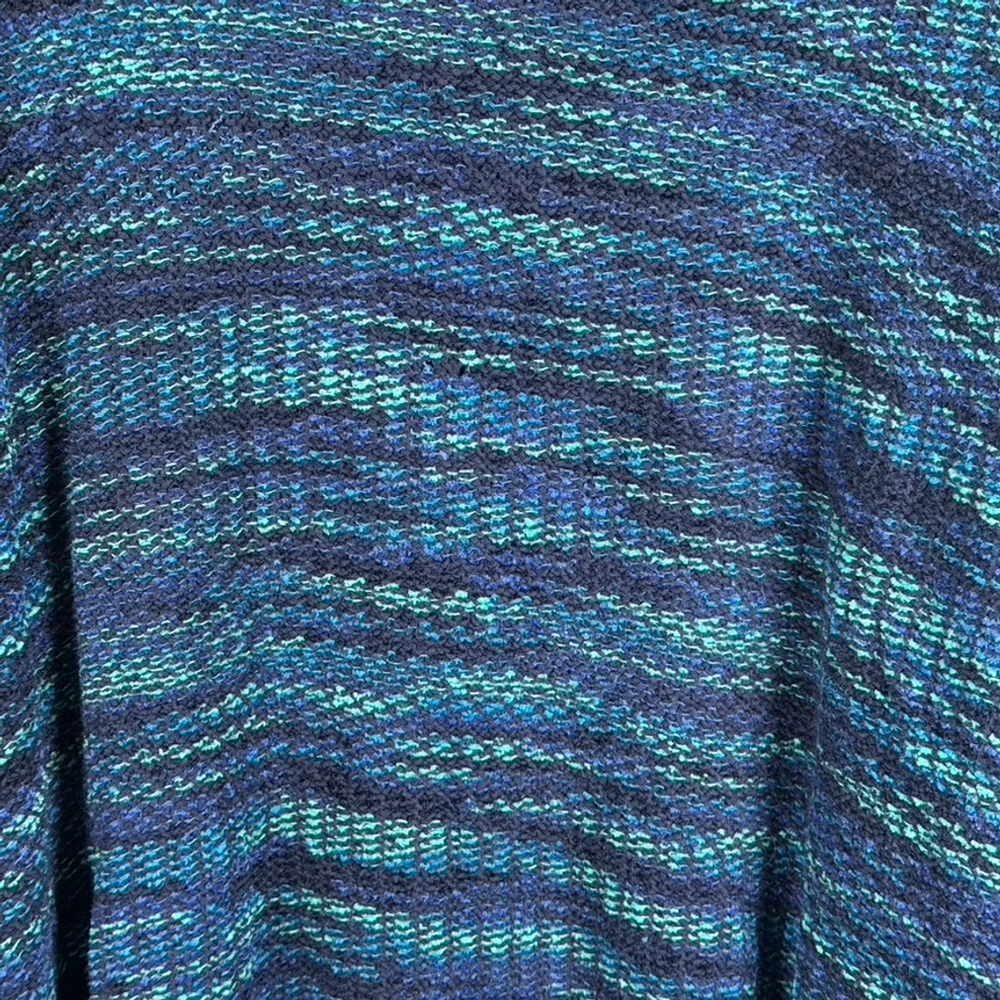 Tony Lambert Designs Blue Teal Marled Knit Sweater Cotton Bld VTG Mens size XL